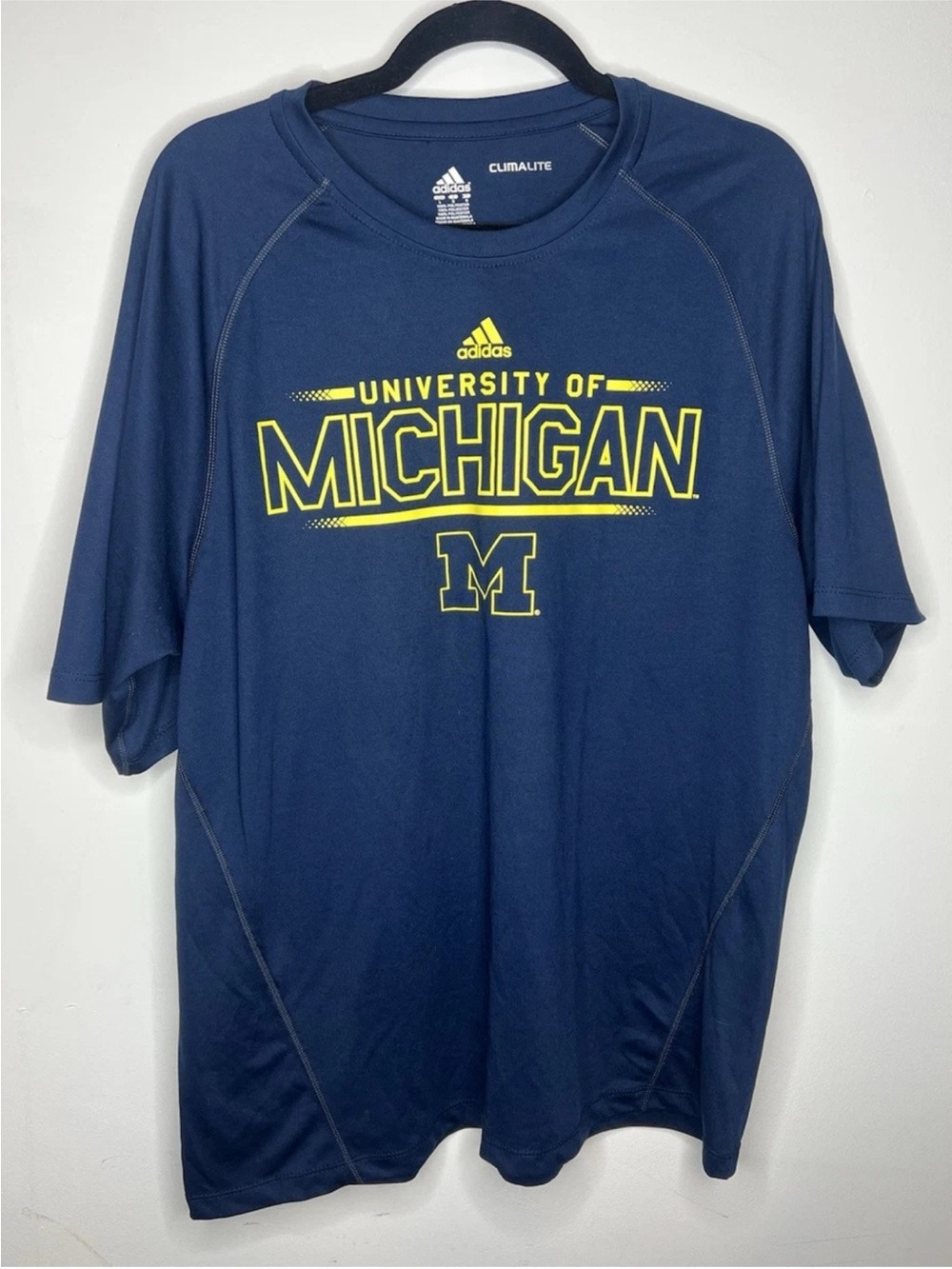 Adidas University of Michigan College Athletic Tee Shirt Men's Large Wolverines